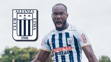 Cecilio Waterman celebrando un gol con Alianza Lima