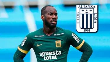 Cecilio Waterman con la camiseta alterna de Alianza Lima