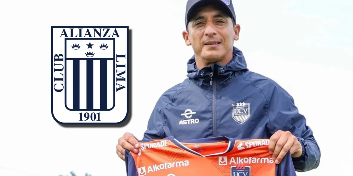 Guillermo Salas y el escudo de Alianza Lima