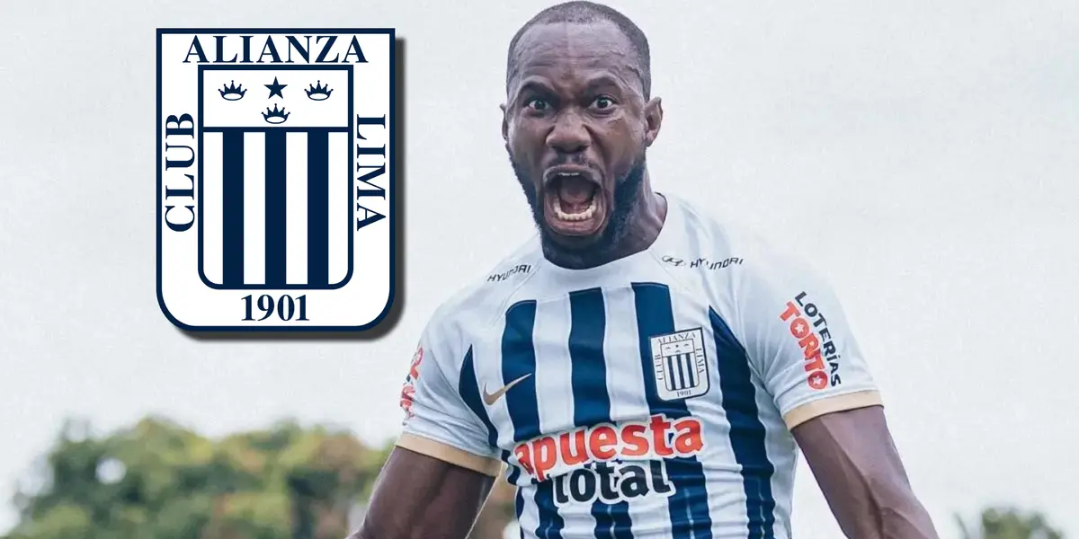 Cecilio Waterman celebrando un gol con Alianza Lima