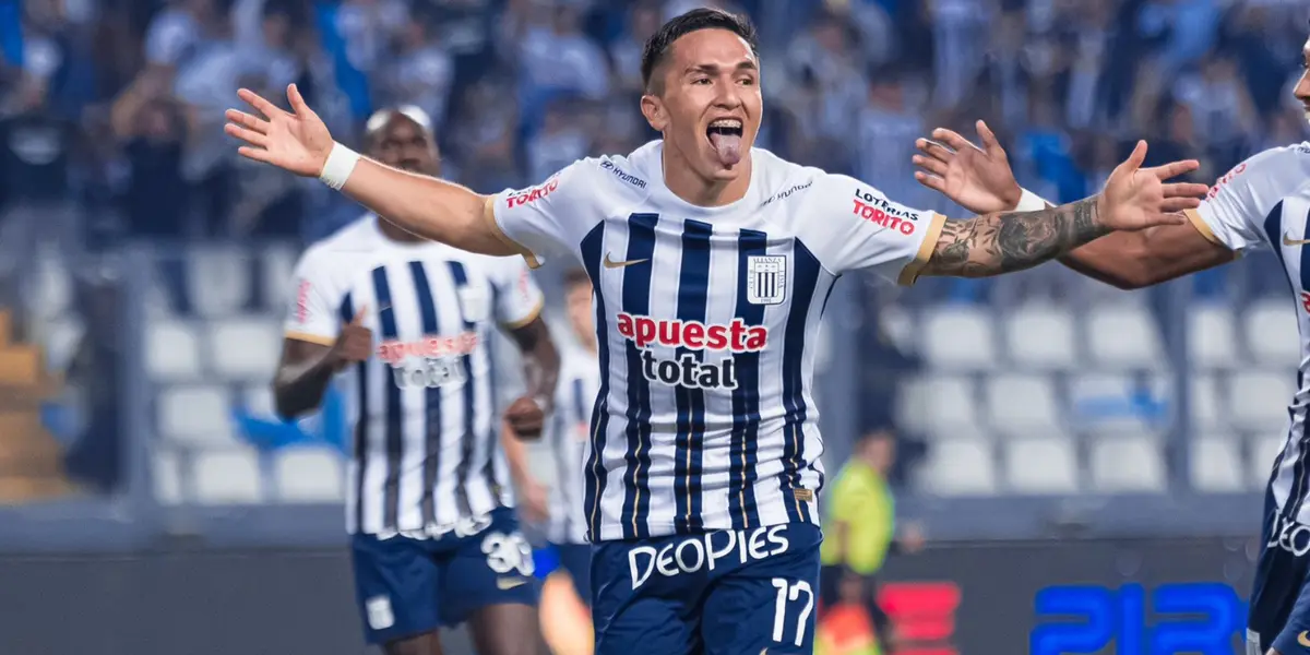 Cristian Neira celebrando su primer gol con Alianza Lima