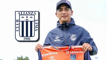 Guillermo Salas y el escudo de Alianza Lima